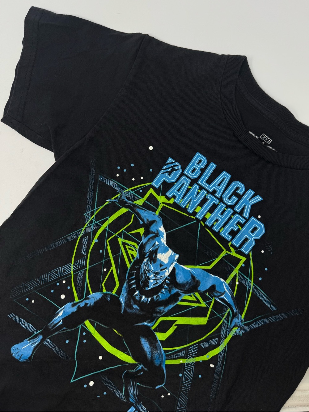 Marvel Black Panther Graphic Cotton Short Sleeve Black Tee Boys Small